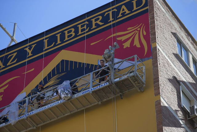 "Paz Y Libertad" Work In Progress By Legendary Street Artist Shepard Fairey For Maus Malaga in Spain. 7