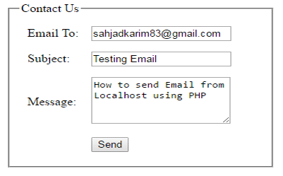 Send Email from Localhost in PHP