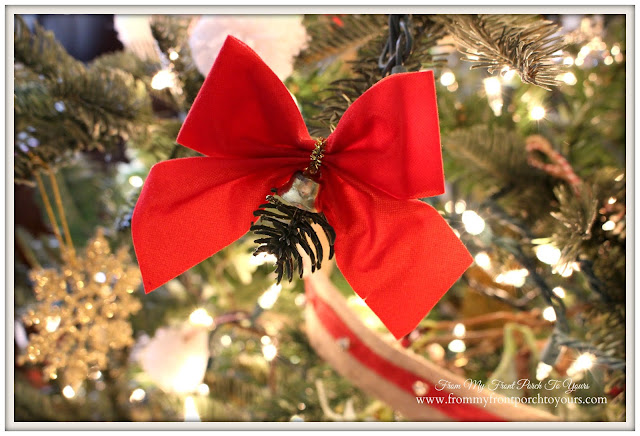 Farmhouse Christmas Tree-French Farmhouse-Dollar Store Bows-From My Front Porch To Yours