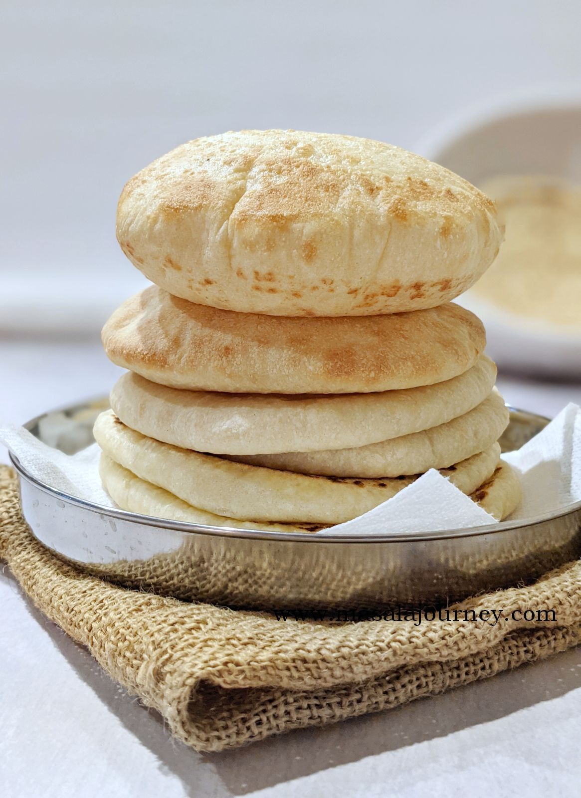 OvenBaked Pita Bread ( Vegan ) Masala Journey