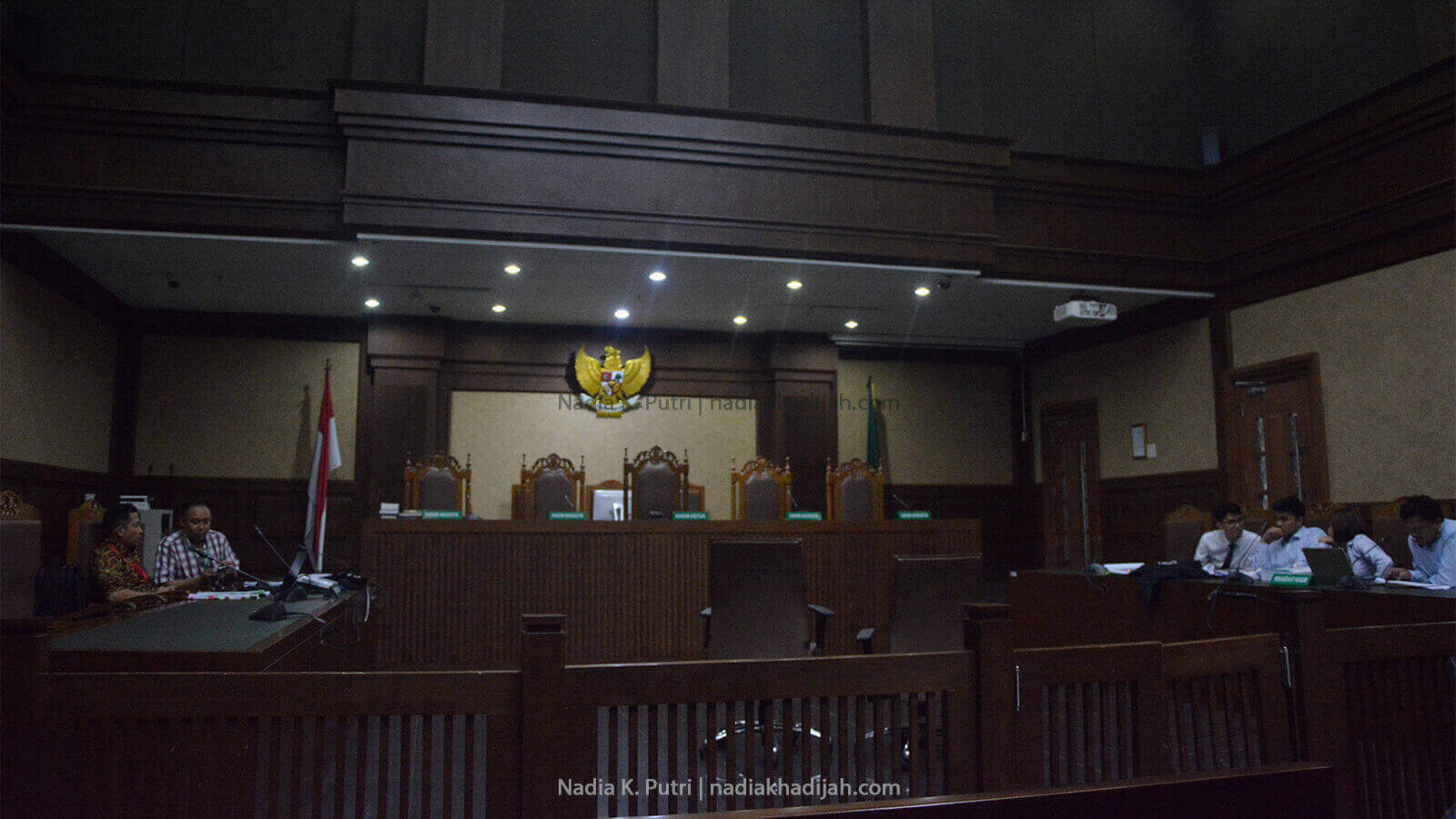 Suasana ruang sidang terdakwa kasus korupsi Fayakhun Andriadi di Pengadilan Tipikor, Jakarta (27/08/2018). (Foto: Nadia K. Putri)