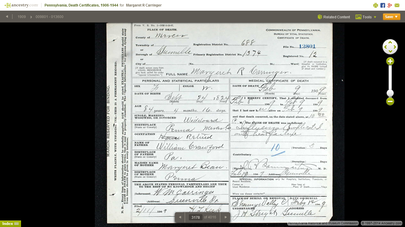 GeneaMusings Finding Genealogy Gems in Pennsylvania Death Certificates, 19061944