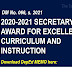 2020-2021 SECRETARY'S AWARD FOR EXCELLENCE IN CURRICULUM AND INSTRUCTION
