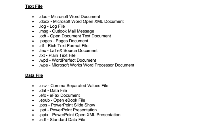Computer File Types