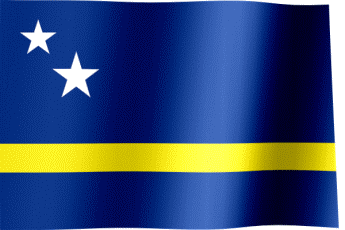 The waving flag of Curaçao (Animated GIF) (Vlag van Curaçao)
