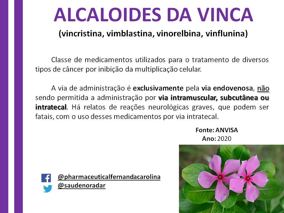 Fernanda Carolina (Farmacêutica/Pharmacist) Alcaloides da Vinca