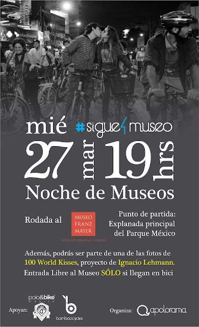 En bicicleta rumbo al Museo Franz Mayer para la próxima Noche de Museos