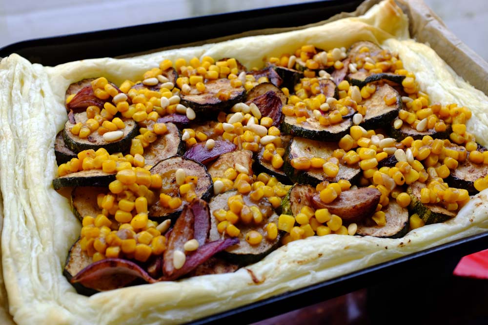 A2K - A Seasonal Veg Table: Zucchini and Sweetcorn Tart A2K - A Seasonal Veg Table: Zucchini and Sweetcorn Tart