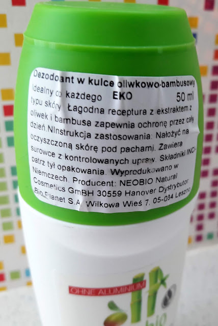 Neobio dezodorant w kulce oliwkowo-bambusowy eko