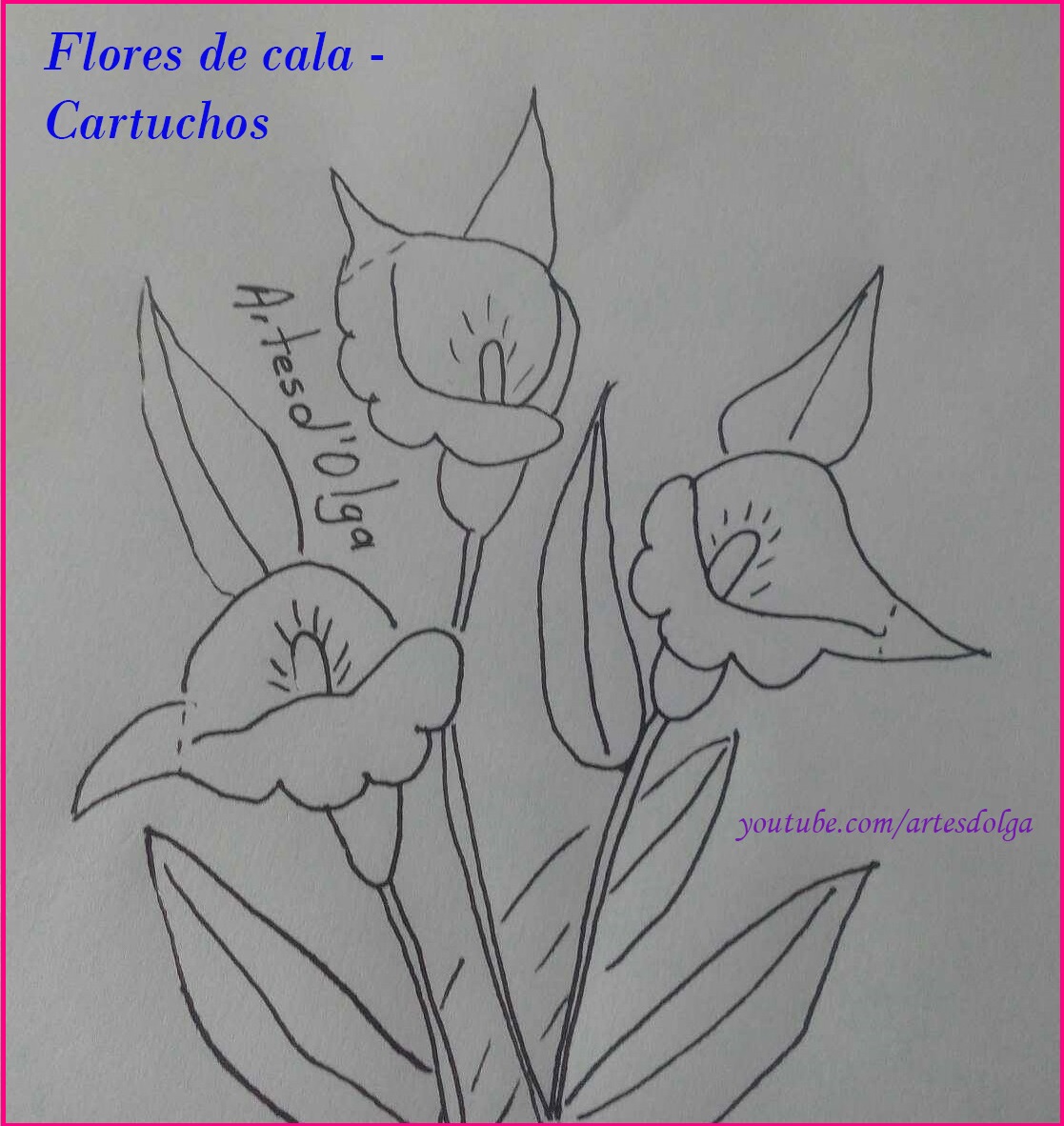 Artesd'Olga: Bordados a mano: Flor de Cala – Alcatraz – Cartucho | Hand  Embroidery: Calla Lily Flower