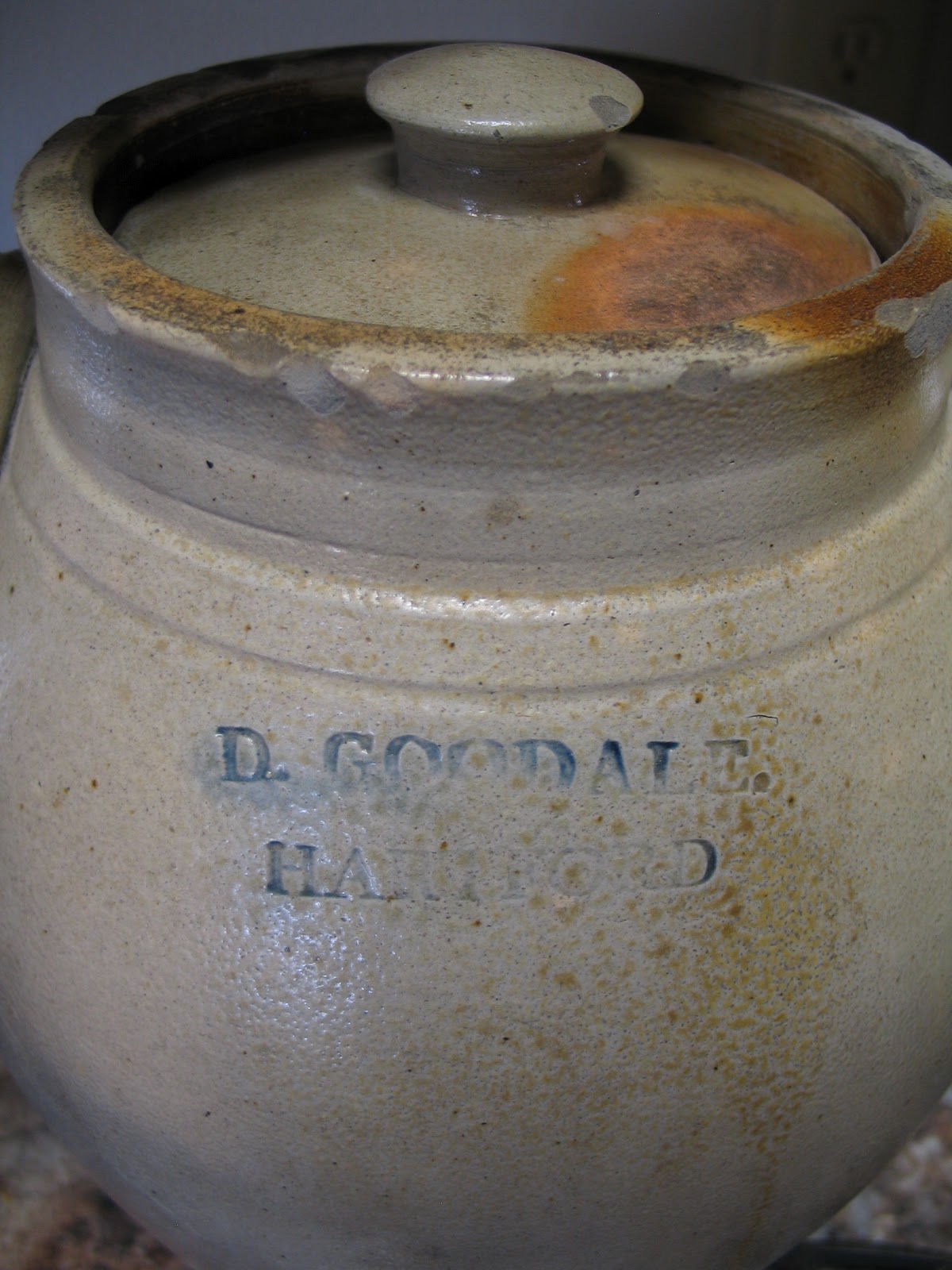 My Red Cape Four Early Hartford Connecticut Stoneware Pots in a Texas