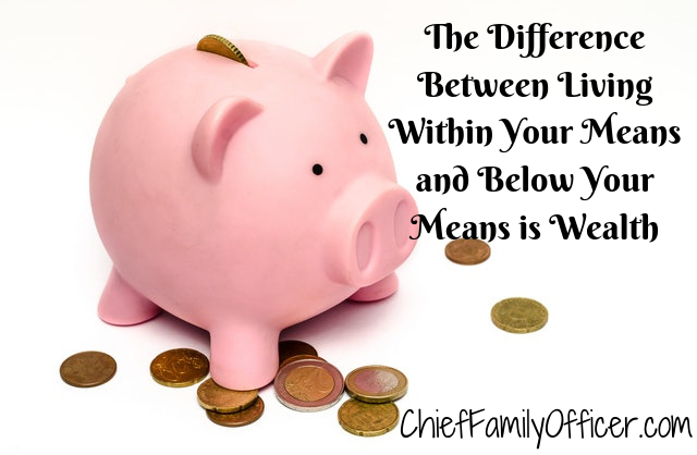 The Difference Between Living Within Your Means and Below Your Means is Wealth