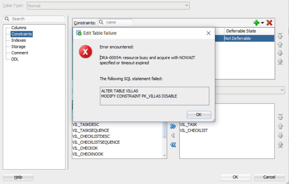 Sửa lỗi ORA00054 resource busy and acquire with NOWAIT specified or