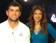 Rachel Nichols of ESPN and Andrew Luck of the Indianapolis Colts