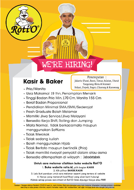 Lowongan Kasir Baker Roti O Penempatan Jabodetabek Serangid
