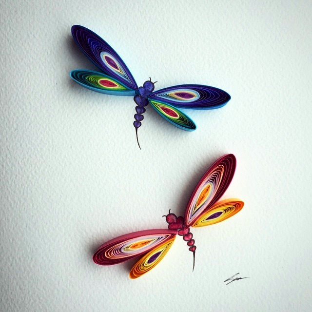 paper quilling art by Sena Runa origami step by step instructions