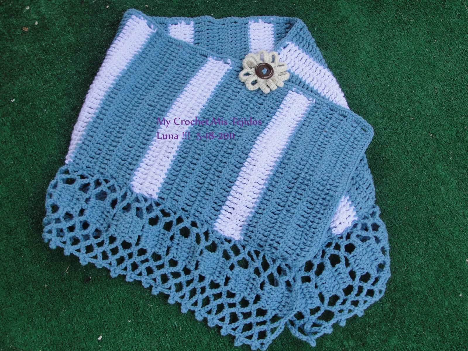 My Crochet , Tejidos Luna: Estola , Chal o Capa sencillita muy facil de elaborar.