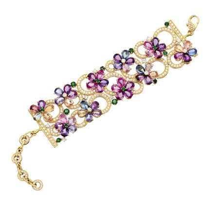 Bulgari Sapphire Flower Gold Bracelet