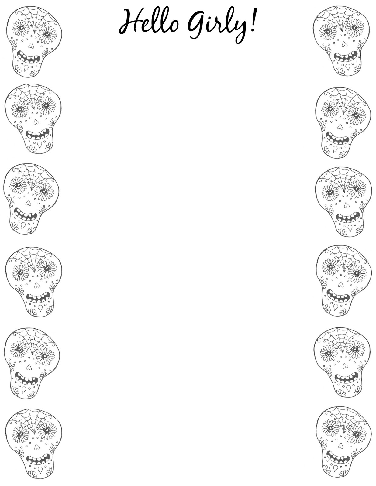 Little Hot Tamale Sugar Skull FREE Stationery Printable little-hot-tamale-sugar-skull-free-stationery-printable