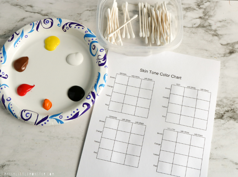 How to Make Skin Color Paint + Printable Skin Color Mixing Chart