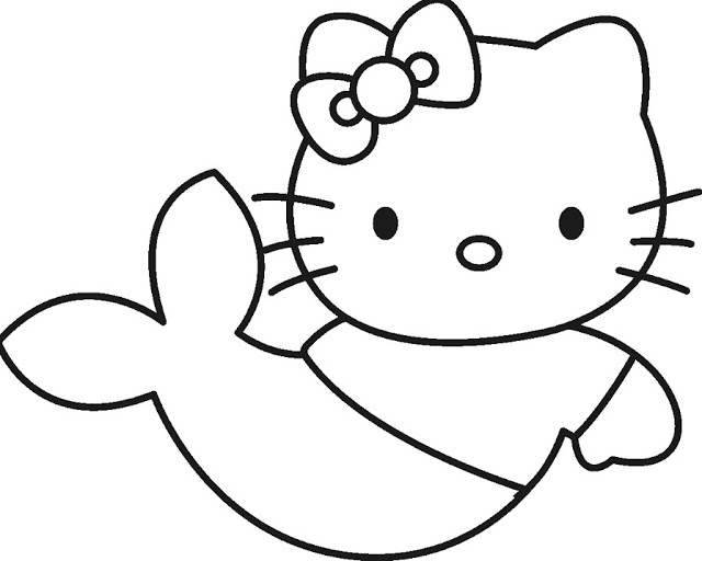 Lembar Untuk Belajar Mewarnai tema Helo Kitty untuk Anak TK