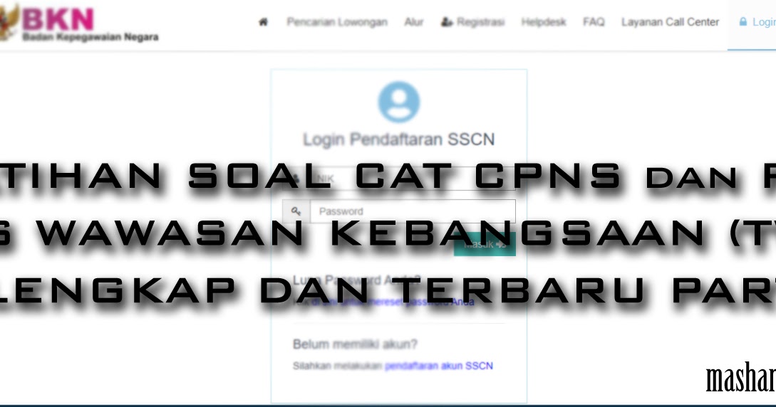 Latihan Soal Cat Cpns Dan P3k Tes Wawasan Kebangsaan Twk Lengkap Dan Terbaru Part I Masharist