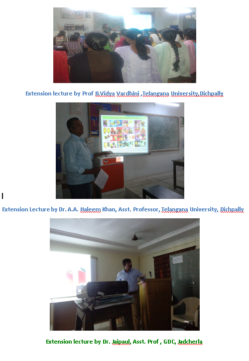Extension Lecture/Guest Lecture/inar, Dept.of Botany Girraj government College(A),Nizamabad