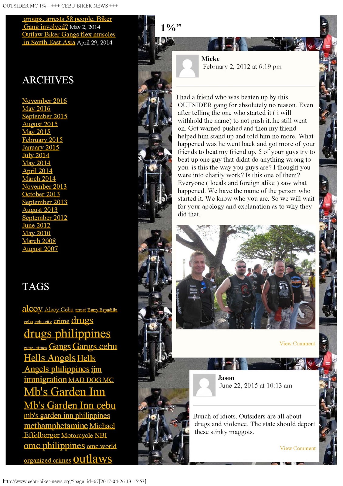 cebu biker news steal picture and make false pictures