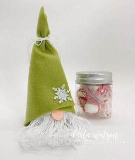 Today's 3D Thursday Project and Free Tutorial features a cute little No Sew Gnome Mini Jam Jar Cover by design Team member Darla