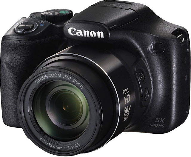 Canon PowerShot SX540HS 20.3MP Digital Camera with 50x Optical Zoom (Black) + Memory Card + Camera Case