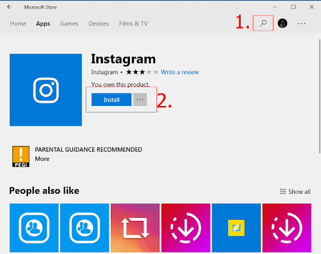 #2. Menggunakan Aplikasi Instagram di Windows 10