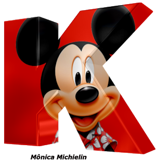 Abecedario 3D con la Cara de Mickey. Mickey Letters.