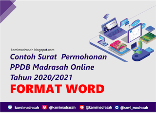 Surat Permohonan PPDB Madrasah Online Tahun  Contoh Surat Permohonan PPDB Madrasah Online Tahun 2020/2021