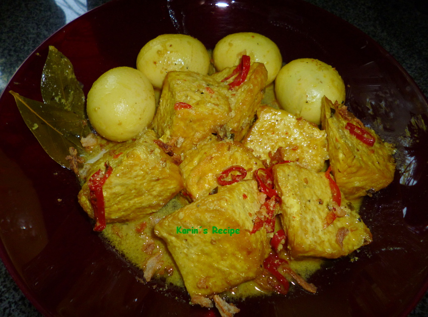 Karin's Recipe: Sayur Tahu & Telur Bumbu Kuning (Egg ...