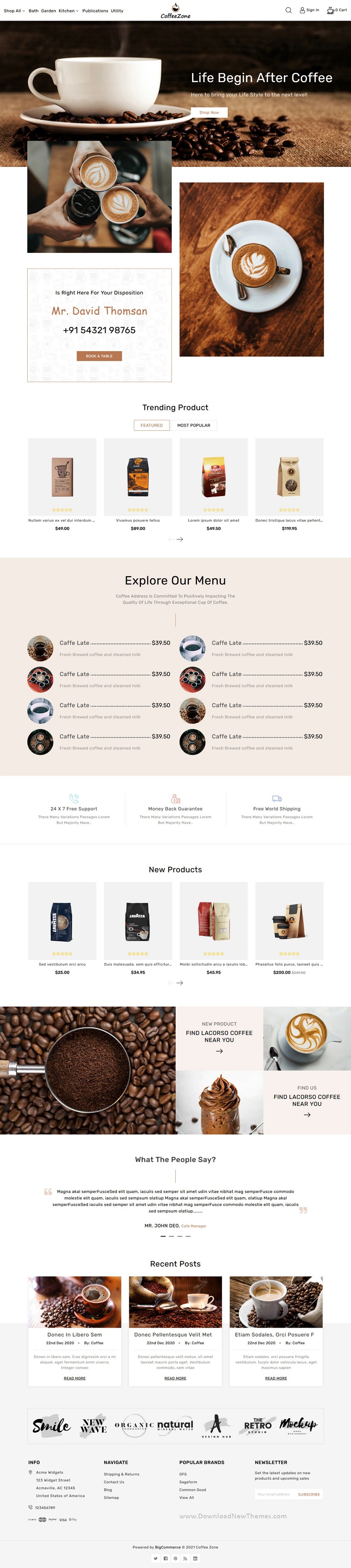 Cafe and Coffee Shop Stencil BigCommerce Theme
