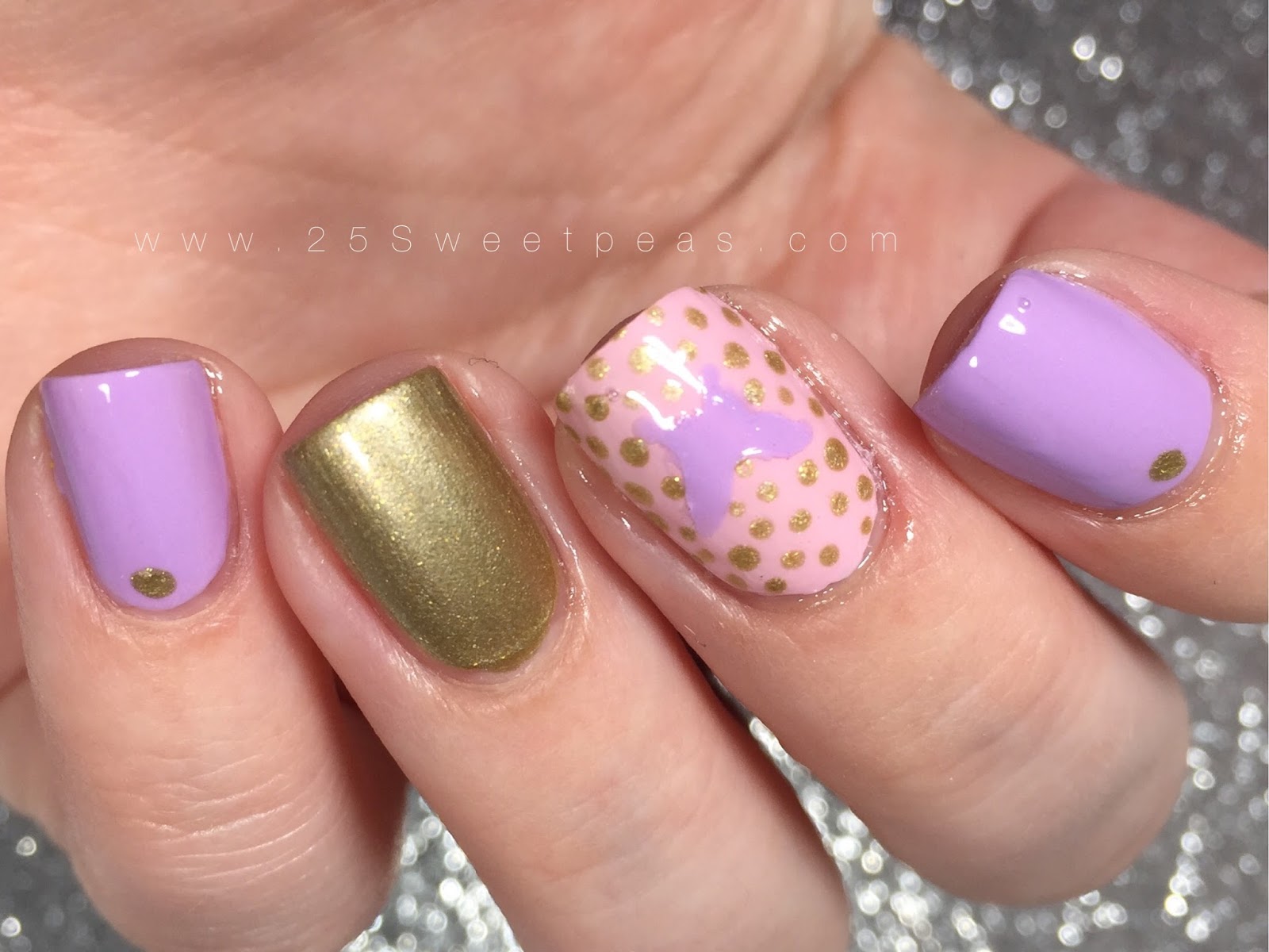 Pastel Pink Nails With Butterflies - It may be a print on your clothes