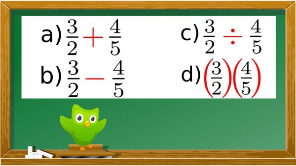 Suma,Resta,Multiplicación y División de Fraccionarios