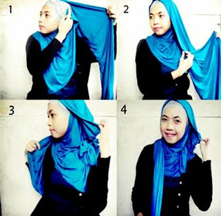 Cara memakai jilbab gaul yang simple 