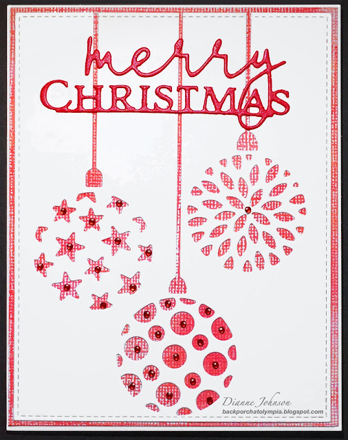 Backporch: Die Cut Christmas: Ornament Trio and Gelli Plate Background