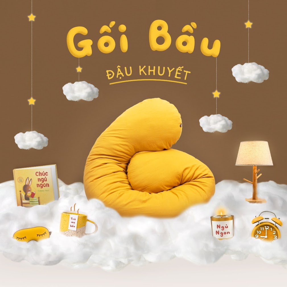 [A159] Tận hưởng giấc ngủ êm ái với gối bầu đậu khuyết của Nhà Đậu