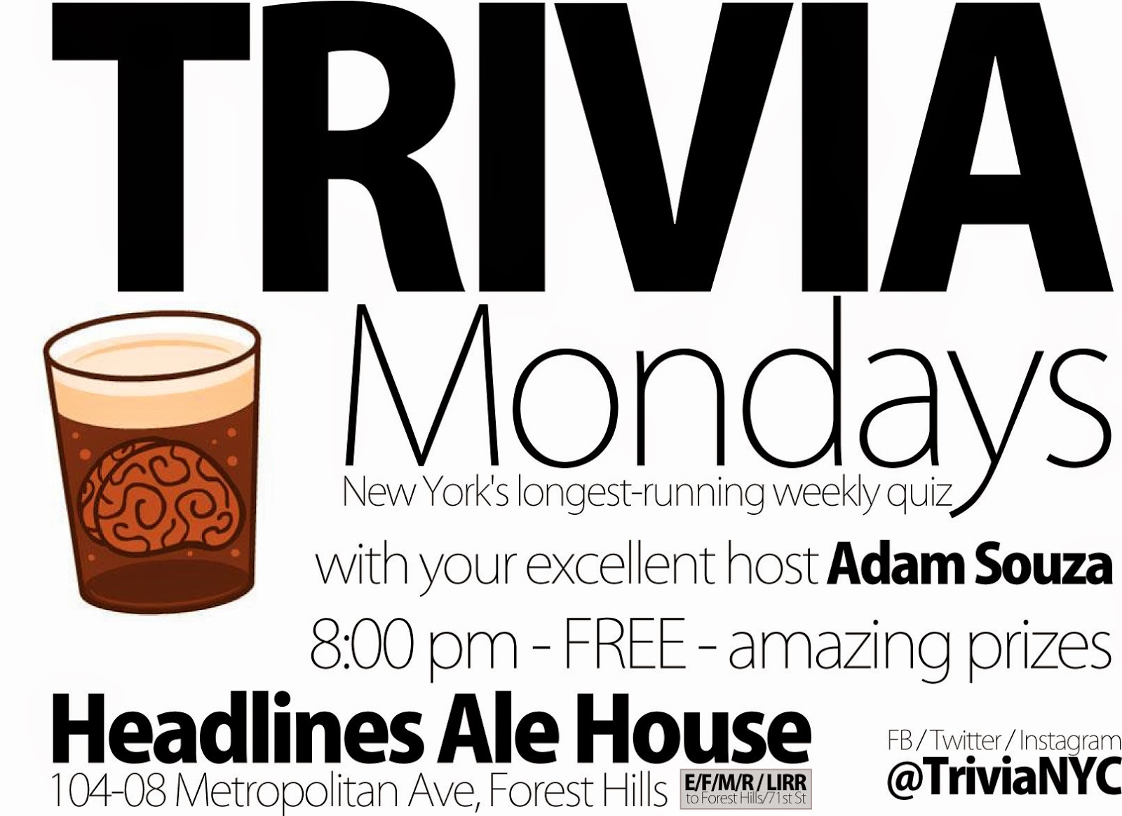 Edge of the City Trivia Mondays at Headlines Ale House