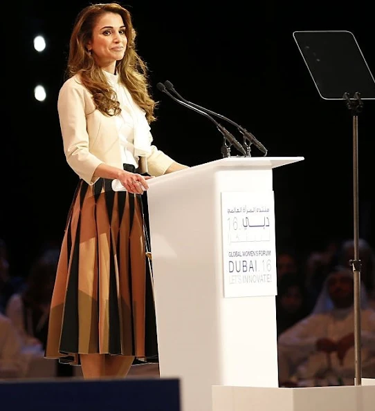 Queen Rania of Jordan attended the opening of the Global Women's Forum