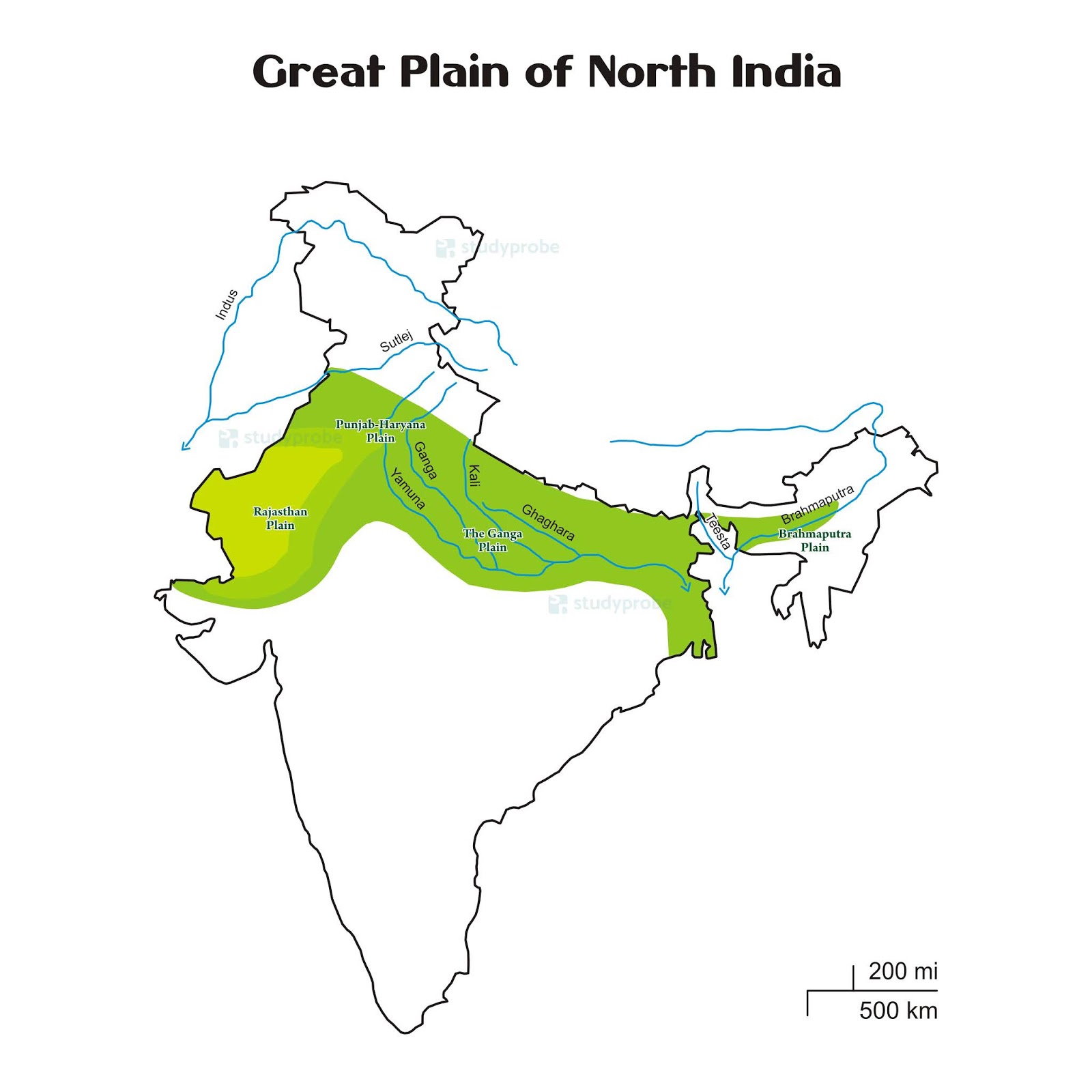 Indo Gangetic Plain Map Northern Plains Of India Indo Gangetic Plain