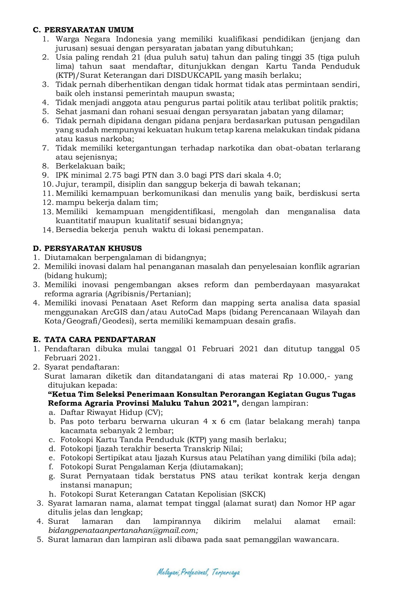 Lowongan Kerja Pegawai Pendukung Kementerian ATR/BPN Februari 2021