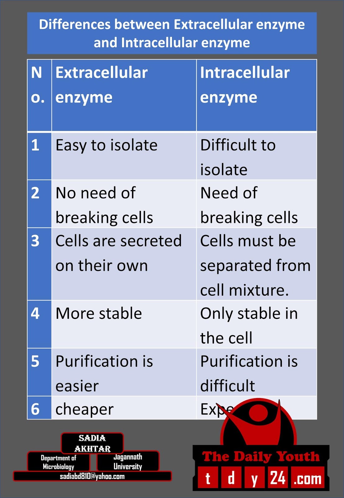 Differences between Extracellular enzyme and Intracellular enzyme