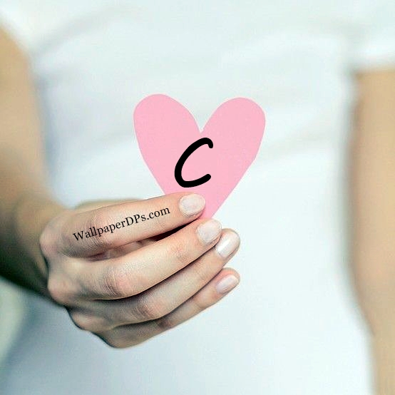 A to Z Alphabet Words in Pink heart Hand Facebook n Whatsapp Dp Wallpaper
