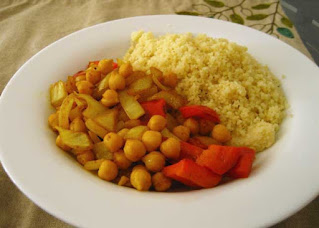Curried Garbanzo Beans and Couscous