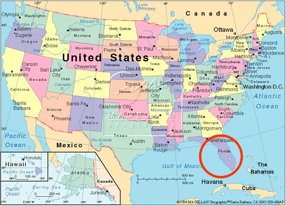 Mapa Estados Unidos Miami - Mapa Longe
