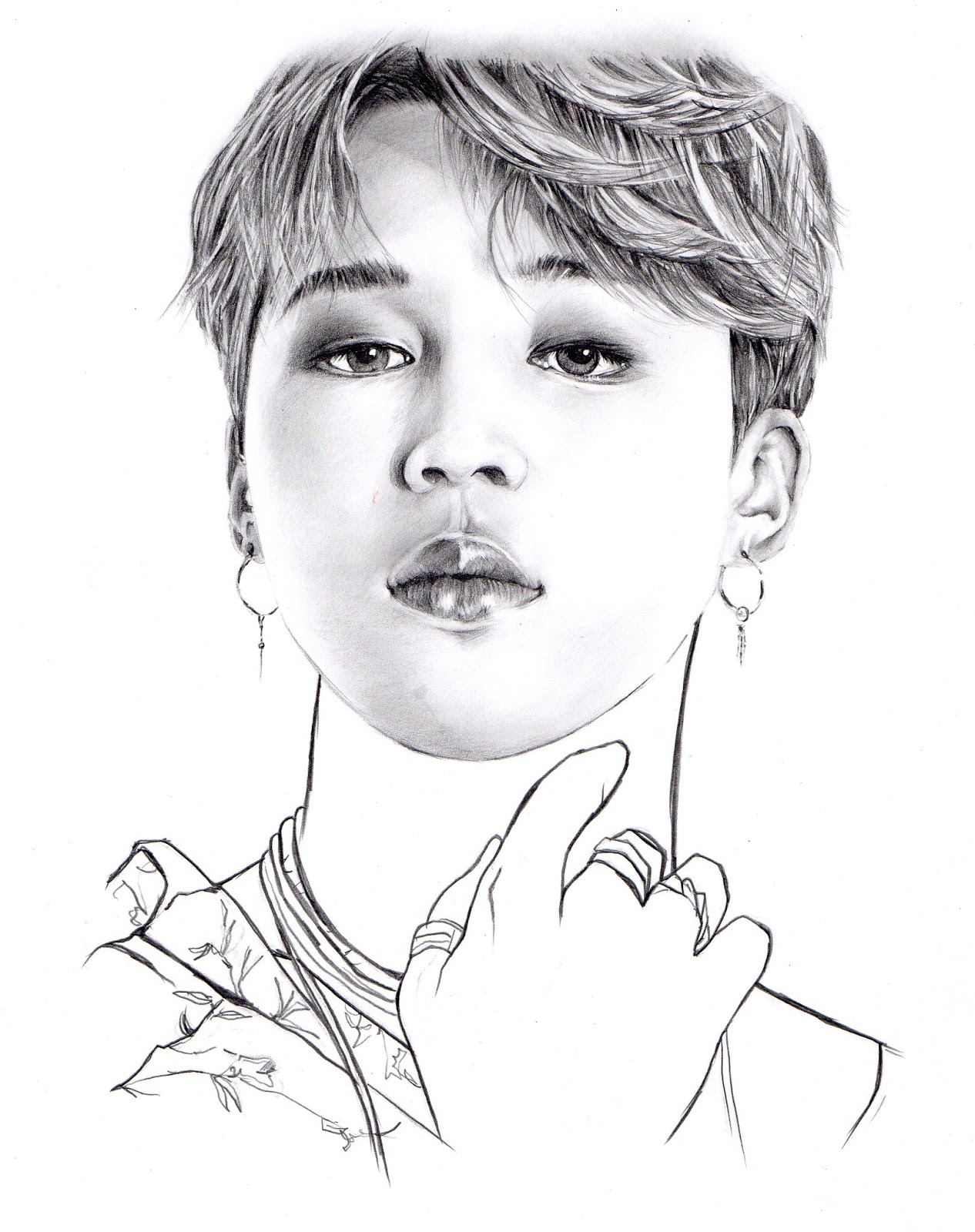 NAMIL ART Pencil Portrait Drawing BTS. Jimin (Pencil Illustration by