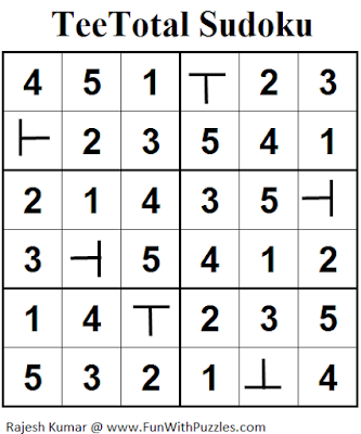 TeeTotal Sudoku (Mini Sudoku Series #58) Solution
